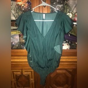 Emerald green Bodysuit top
